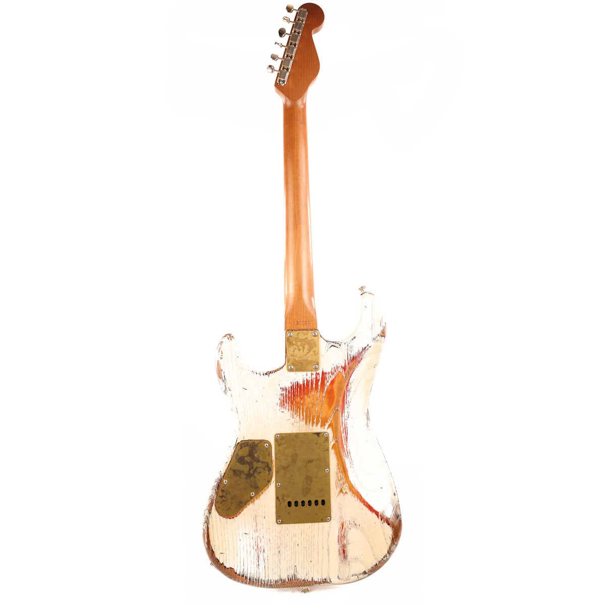 Paoletti Stratospheric Wine HS Relic White over Sunburst Music Zoo Exclusive — 3