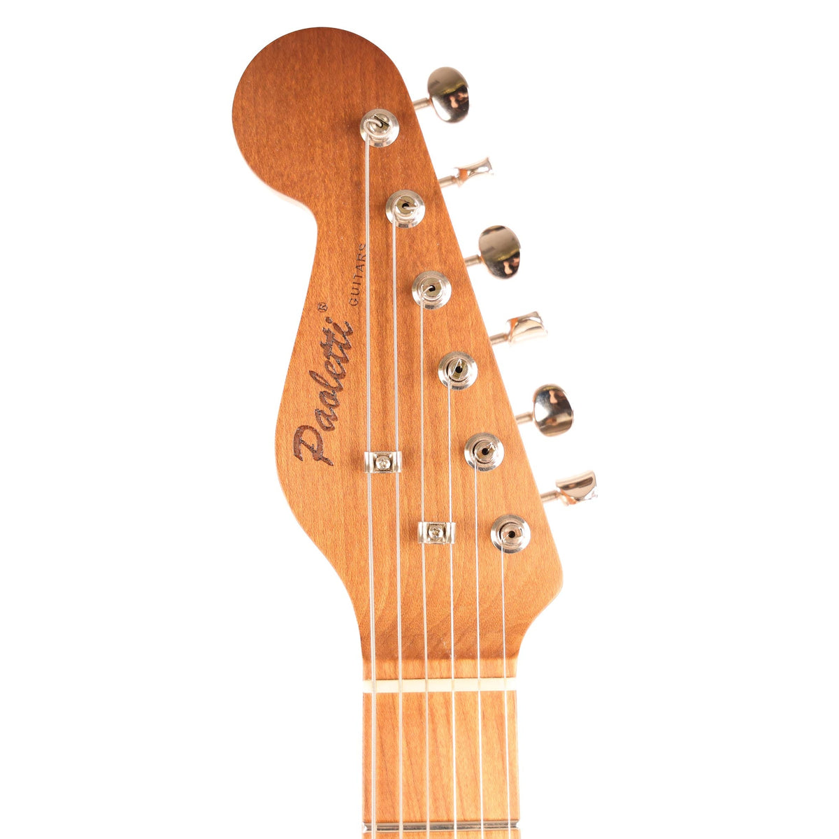 Paoletti Stratospheric Wine HS Relic White over Sunburst Music Zoo Exclusive — 4