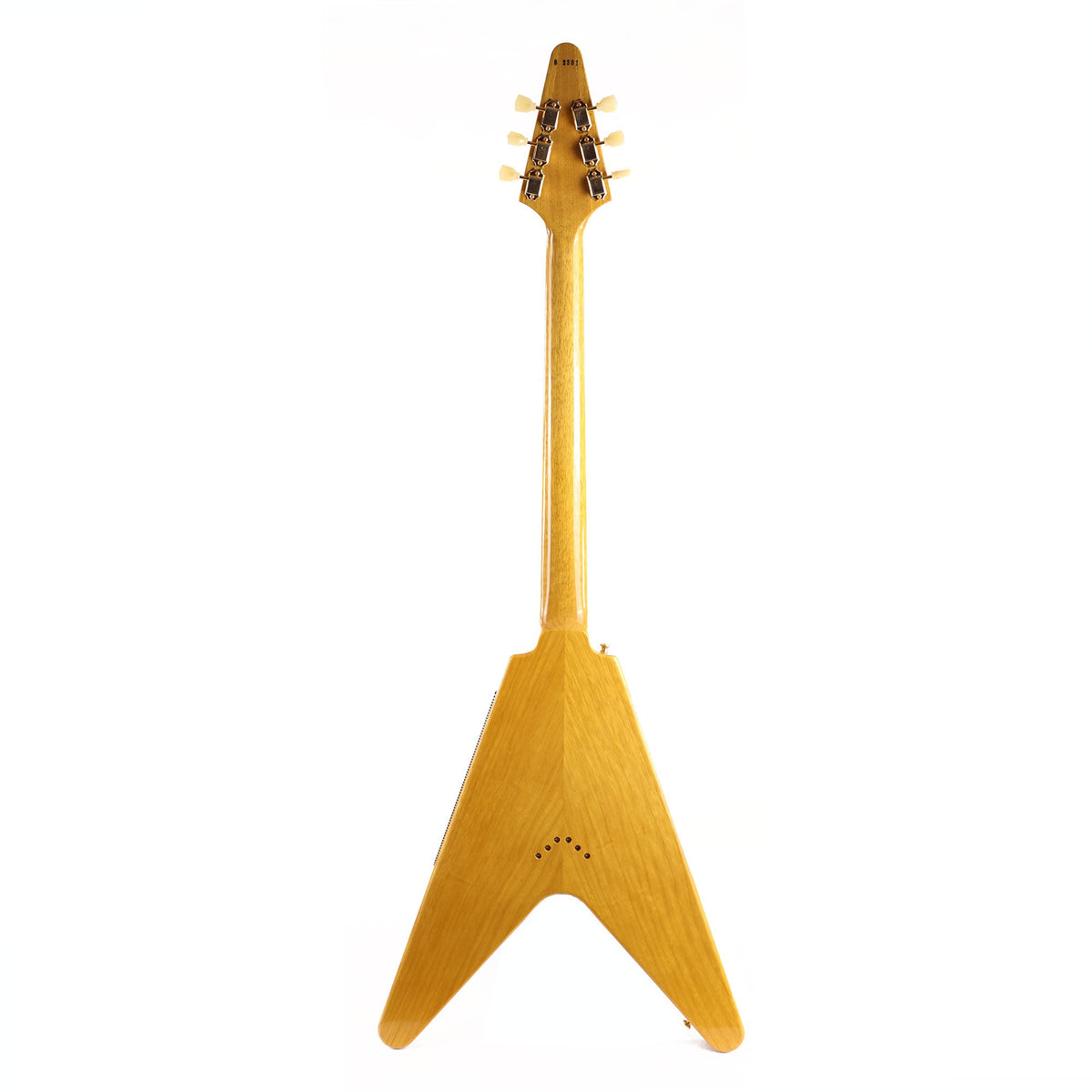 Gibson Custom Shop 1958 Korina Flying V Reissue Black Pickguard Natural — 3