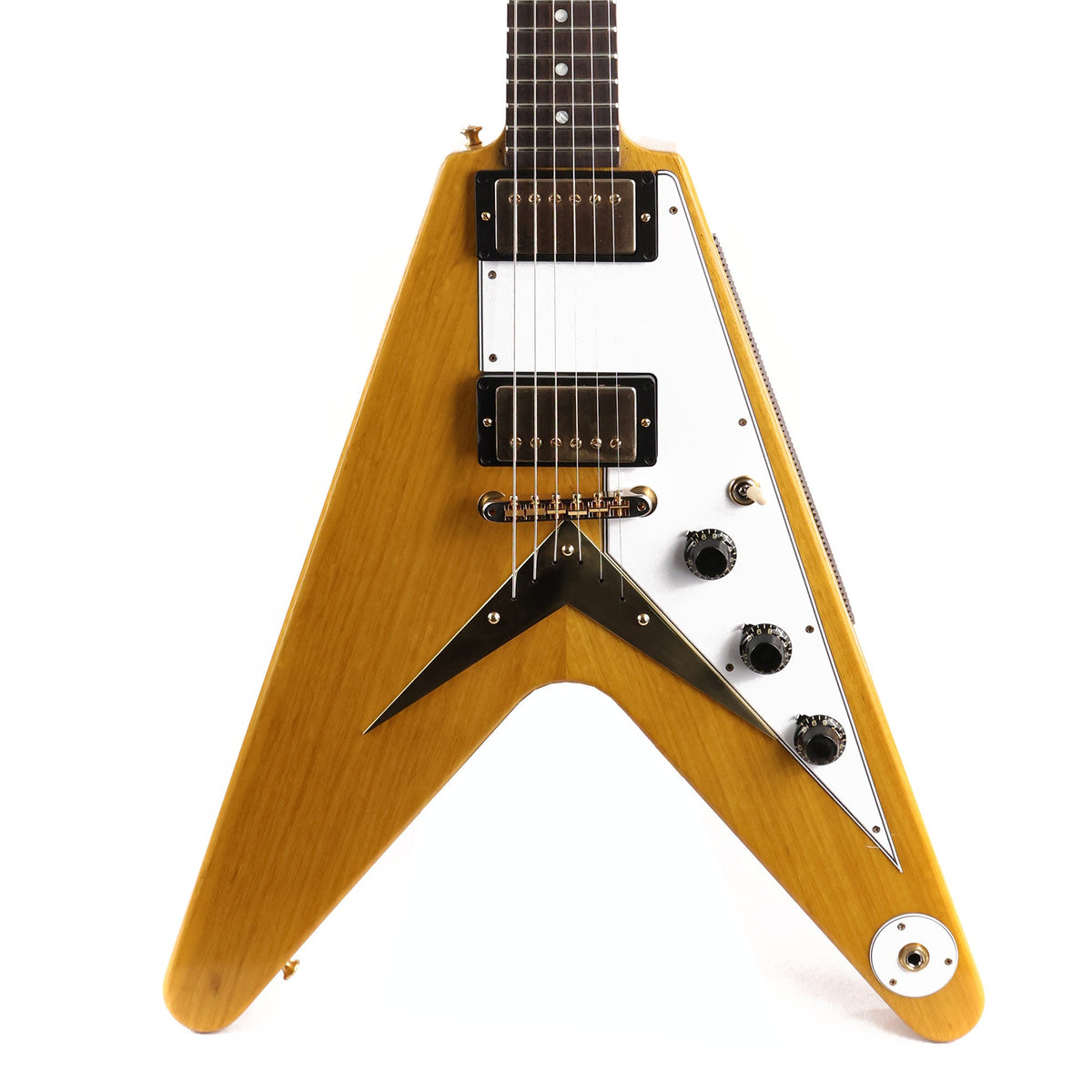 Gibson Custom Shop 1958 Korina Flying V Reissue White Pickguard Natural — 1