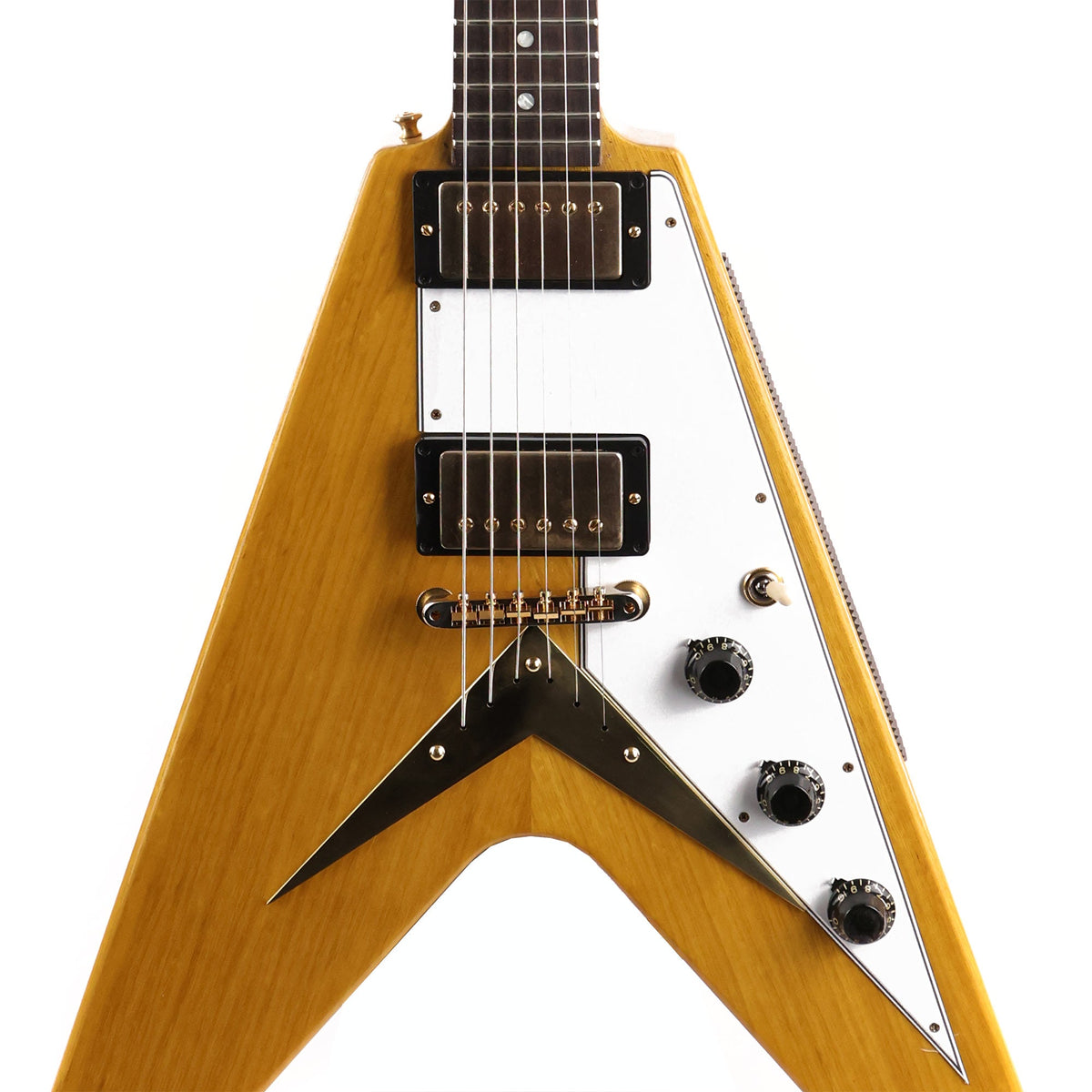 Gibson Custom Shop 1958 Korina Flying V Reissue White Pickguard Natural — 6