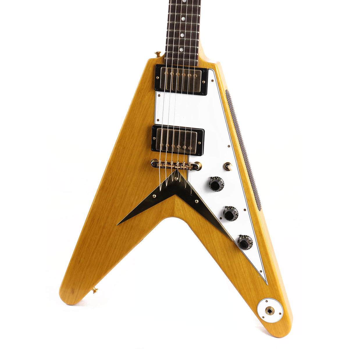 Gibson Custom Shop 1958 Korina Flying V Reissue White Pickguard Natural — 7