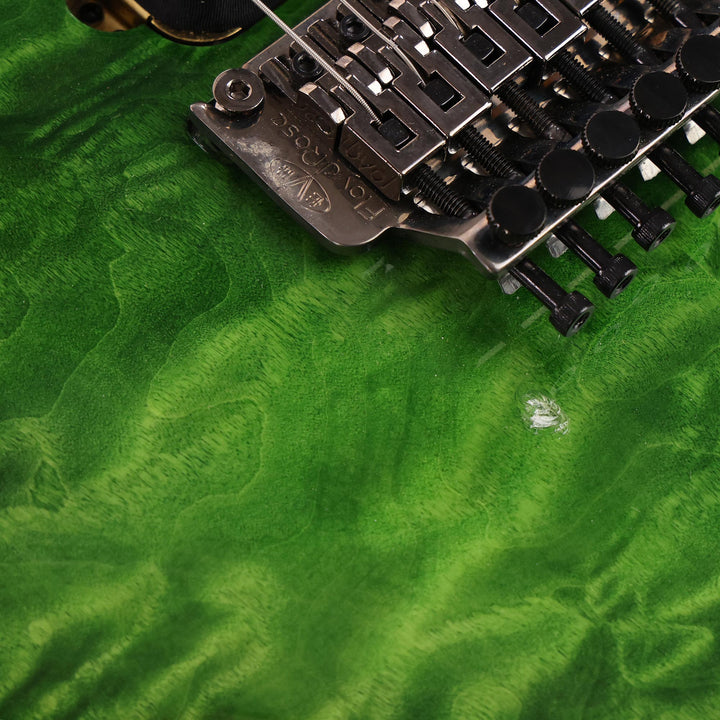 EVH Wolfgang Standard QM Baked Maple Fingerboard Transparent Green Used