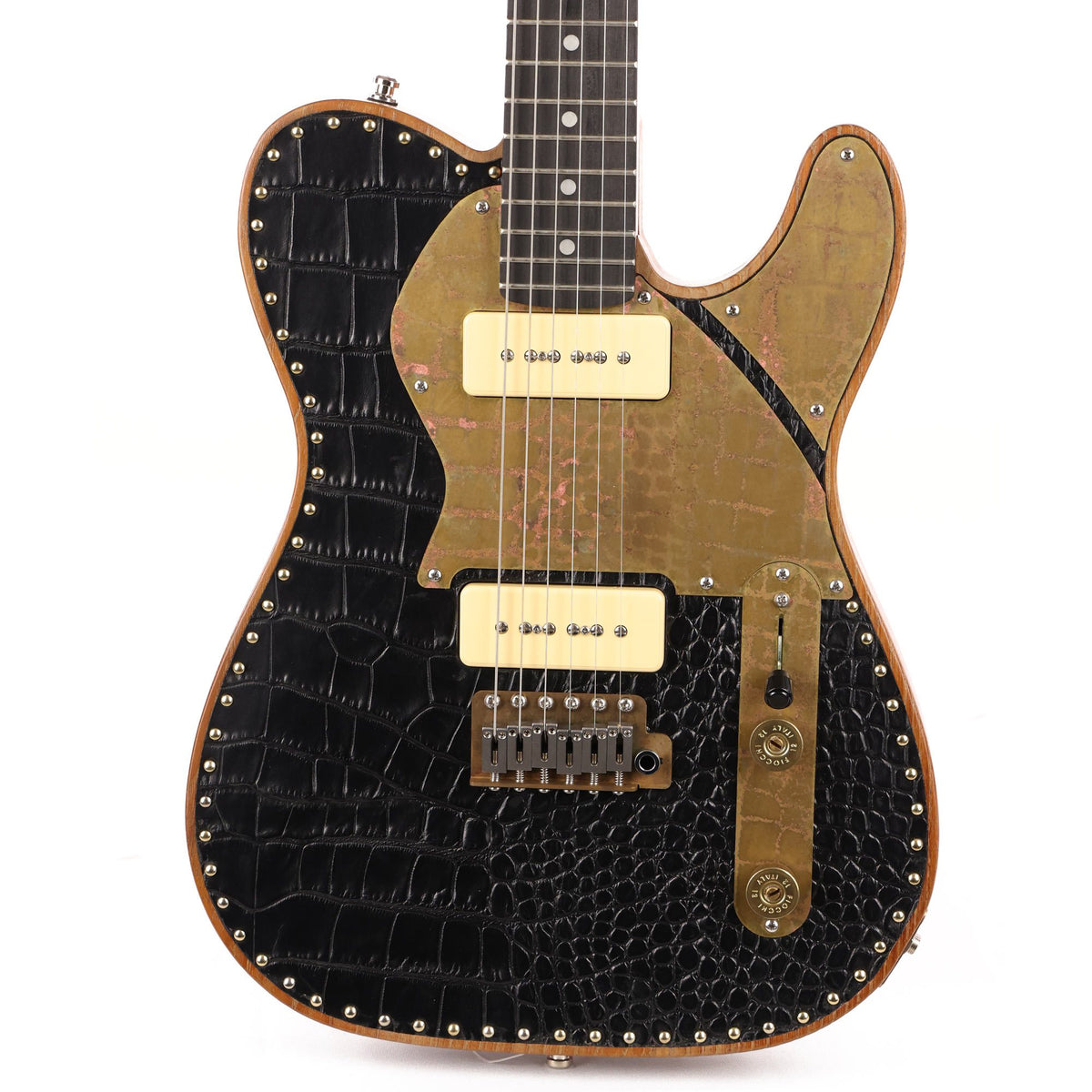 Paoletti Nancy Tele Black Leather 2 P-90 Used — 1
