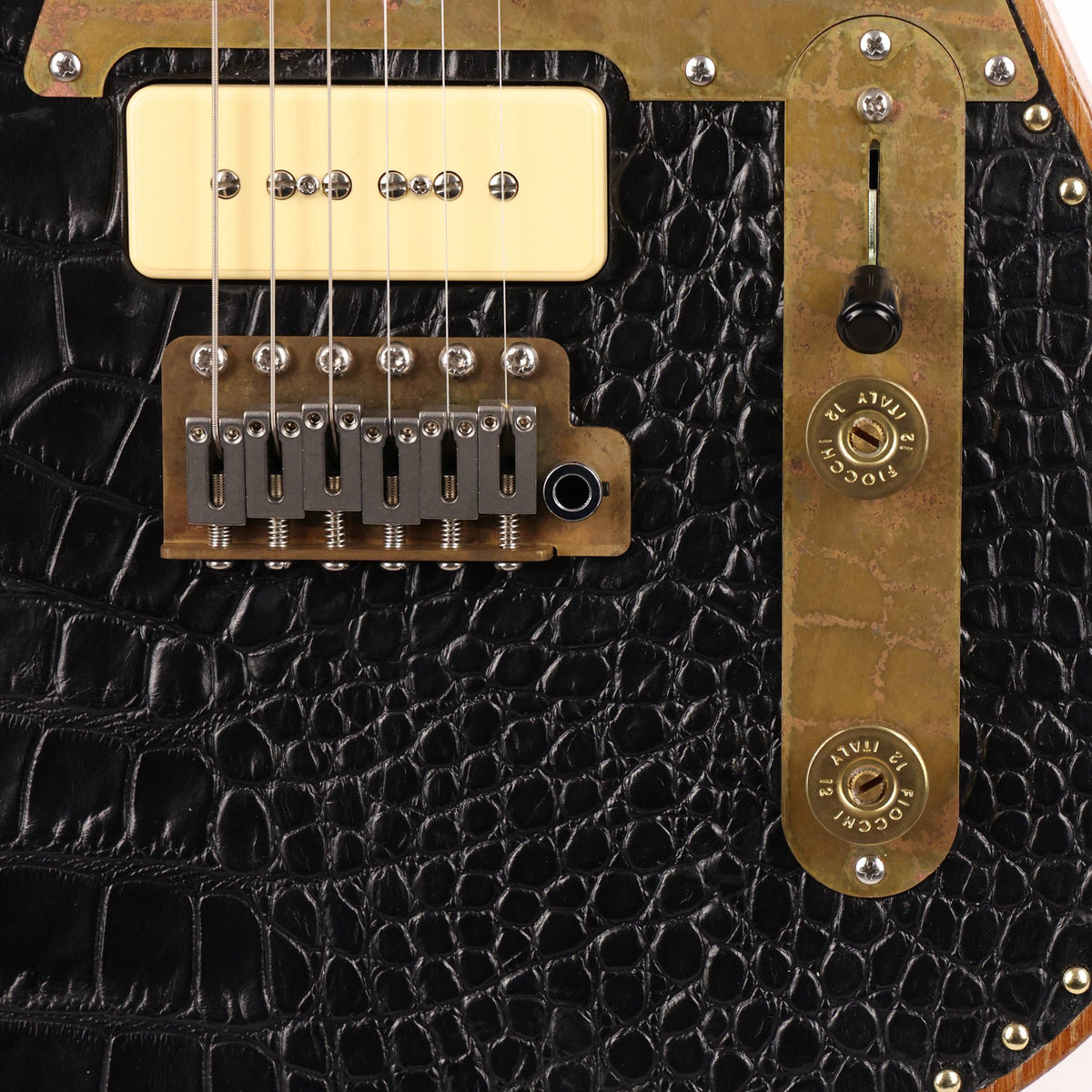 Paoletti Nancy Tele Black Leather 2 P-90 Used — 8