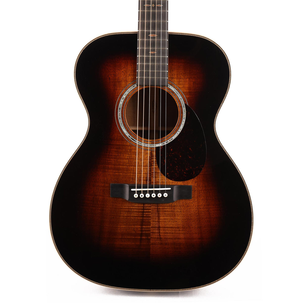Martin Custom Shop OM Highly Flamed Koa 1935 Sunburst — 1