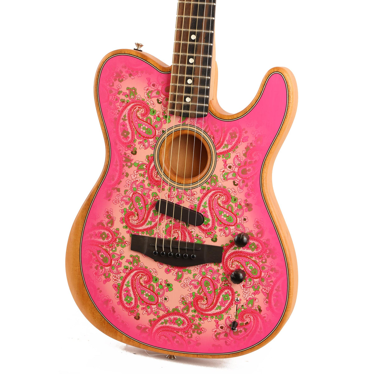 Fender American Acoustasonic Telecaster Limited Edition Pink Paisley Used — 6