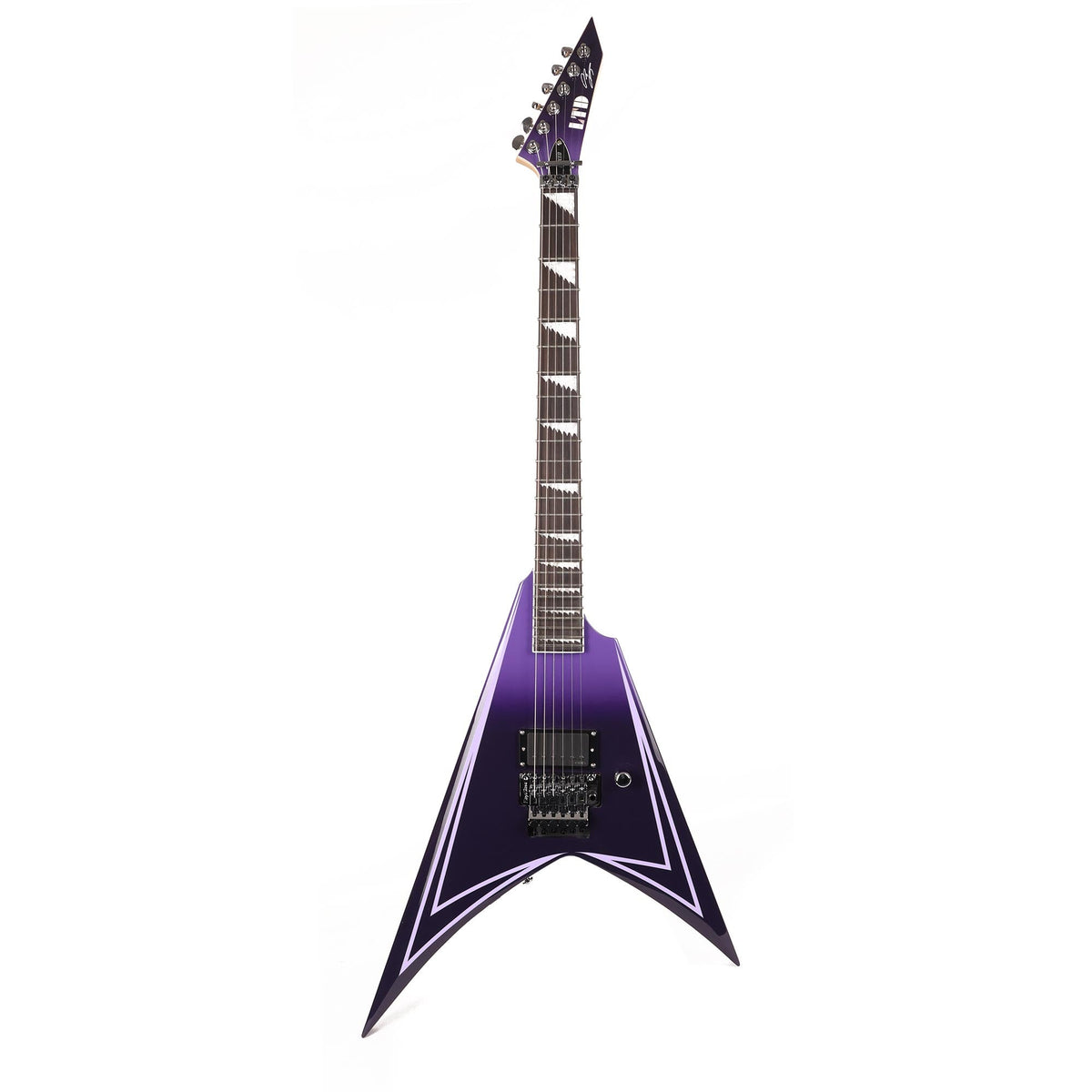 ESP LTD Alexi Laiho Hexed Signature Guitar Purple Fade Satin with Ripped Pinstripes — 2