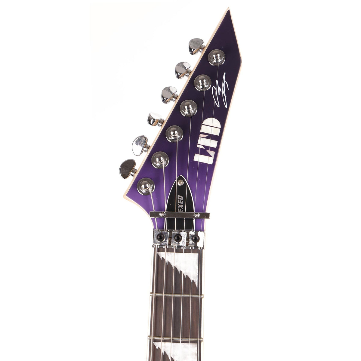 ESP LTD Alexi Laiho Hexed Signature Guitar Purple Fade Satin with Ripped Pinstripes — 4