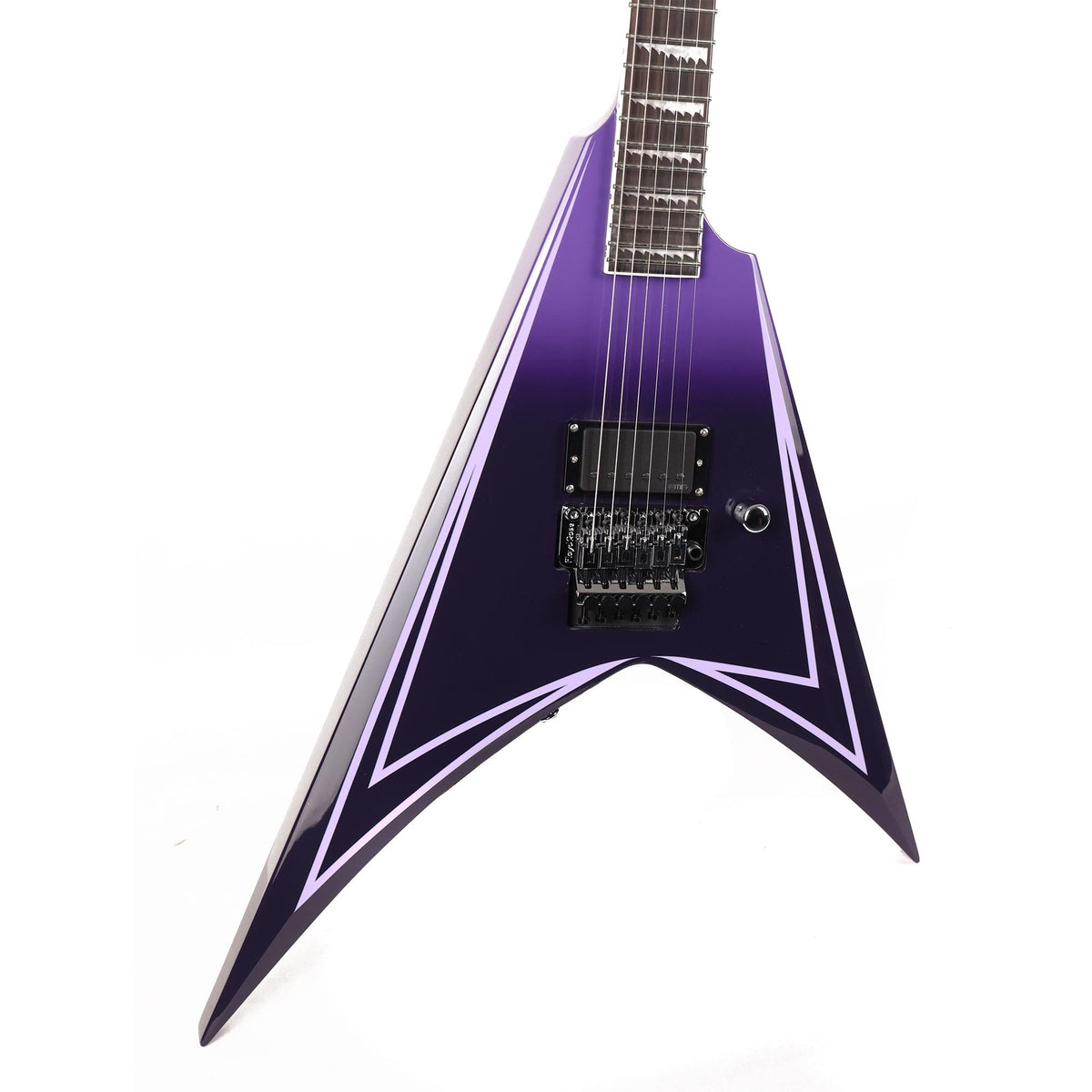 ESP LTD Alexi Laiho Hexed Signature Guitar Purple Fade Satin with Ripped Pinstripes — 7