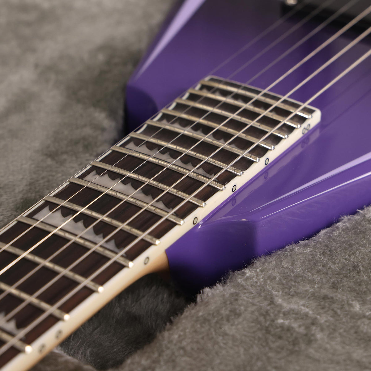 ESP LTD Alexi Laiho Hexed Signature Guitar Purple Fade Satin with Ripped Pinstripes — 8