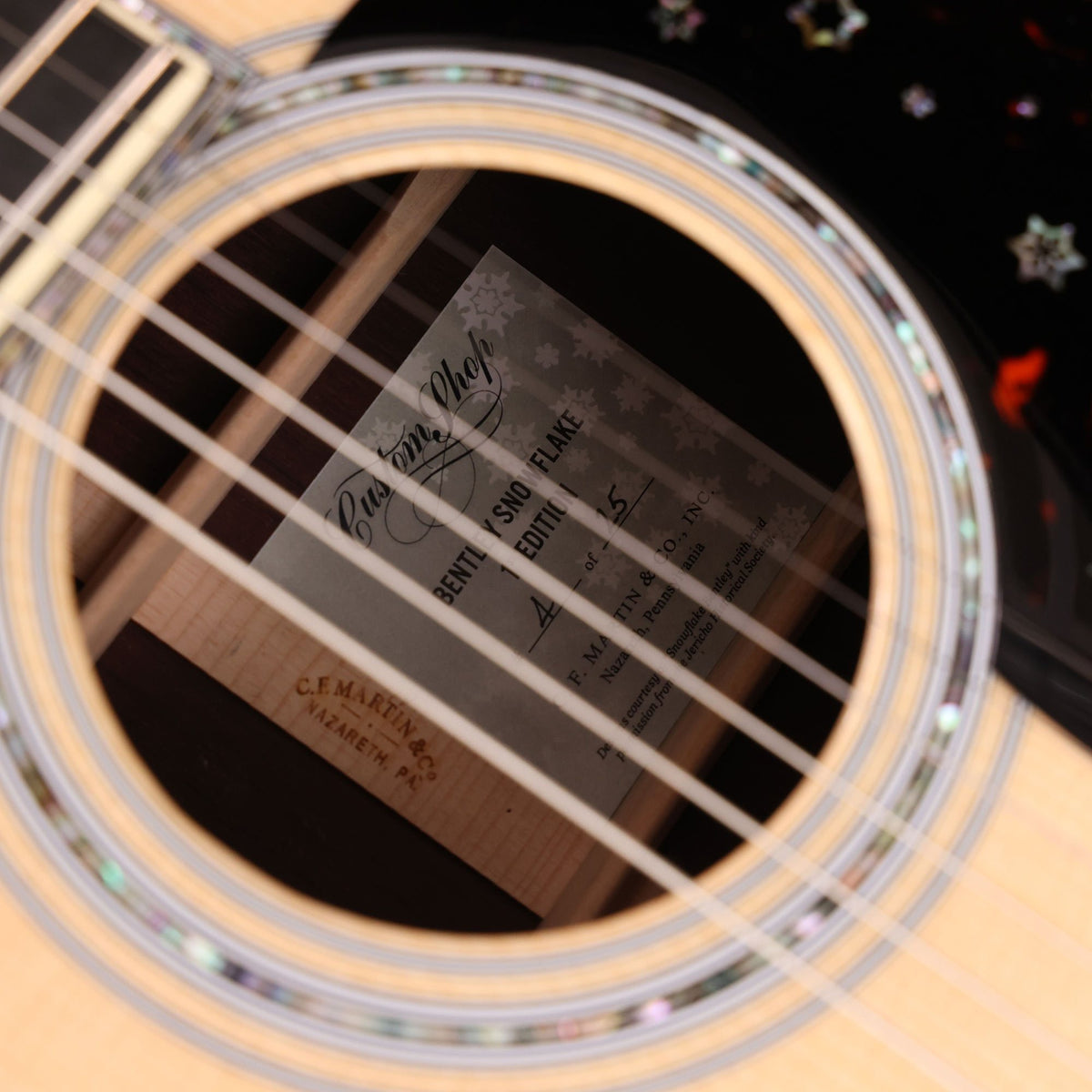 Martin Custom Shop D-45 Bentley Snowflake Dreadnought Acoustic Natural — 11