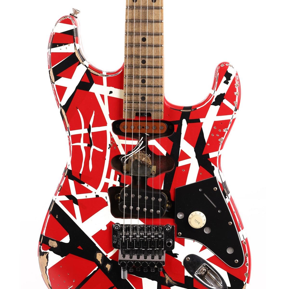 EVH Striped Series Frankie Red/White/Black Relic 2020 — 6