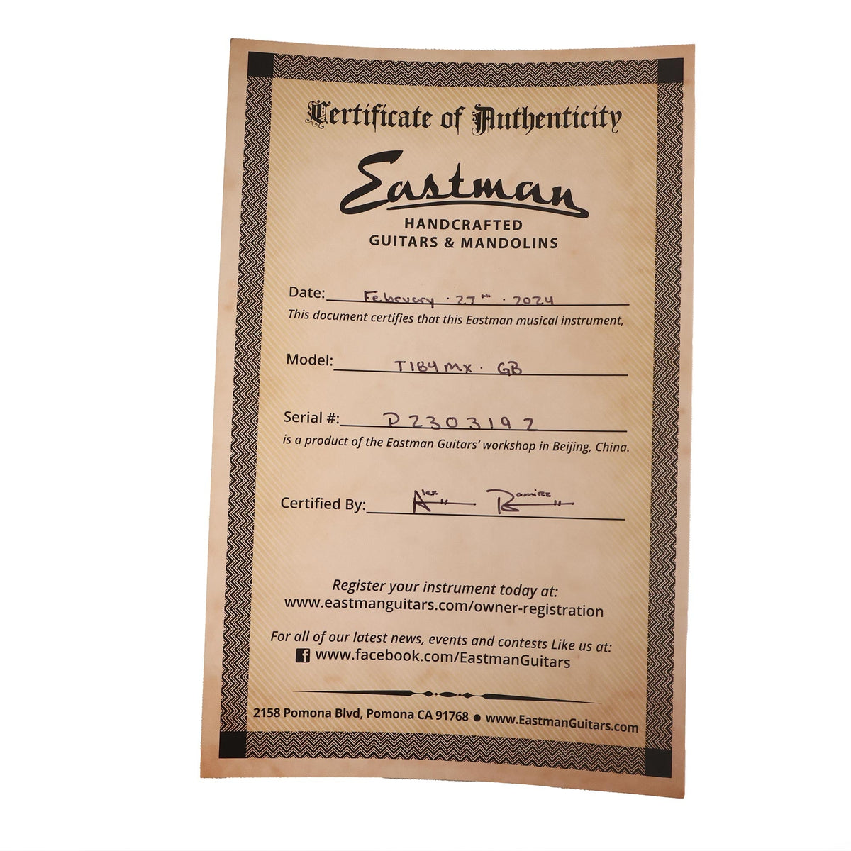 Eastman T184MX-GB Goldburst 2024 — 8