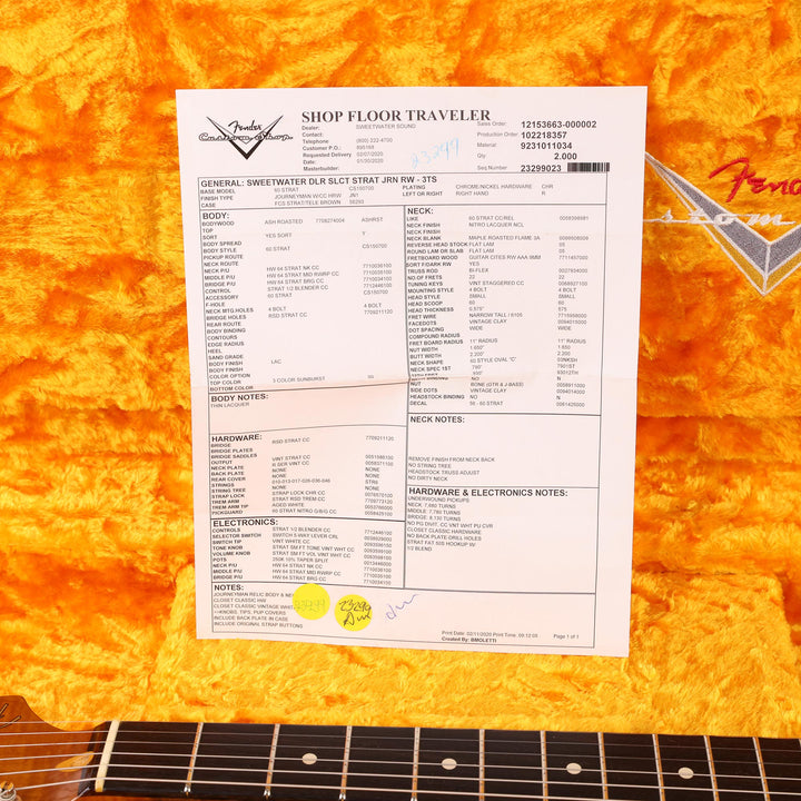 Fender Custom Shop GT11 Stratocaster Journeyman Relic 3-Tone Sunburst 2020