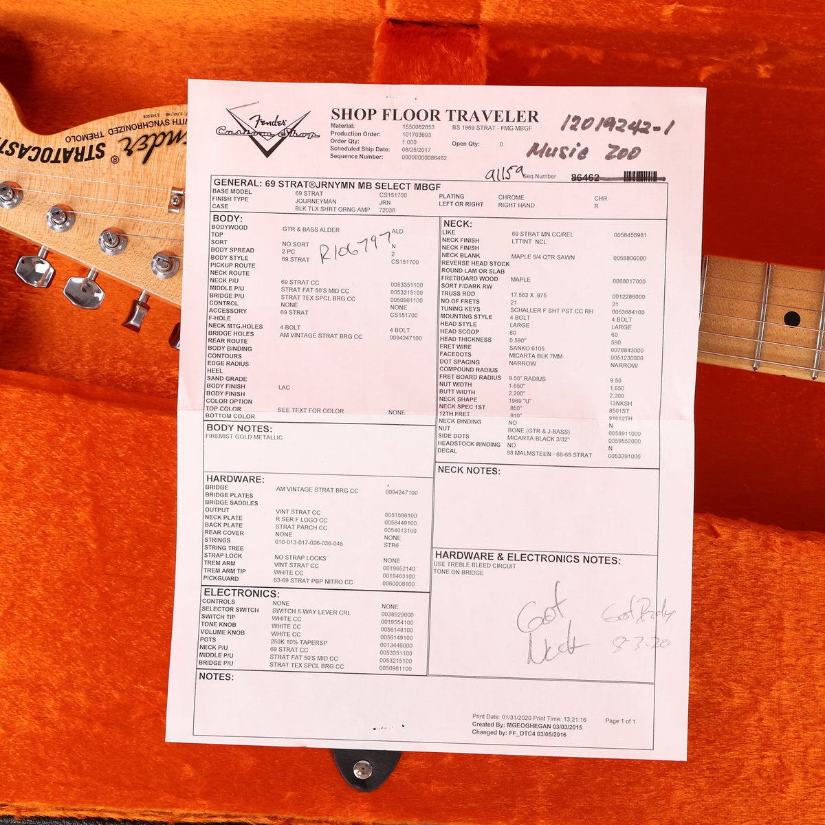 Fender Custom Shop Builder Select 1969 Stratocaster Relic Firemist Gold Masterbuilt Greg Fessler 2020 — 11
