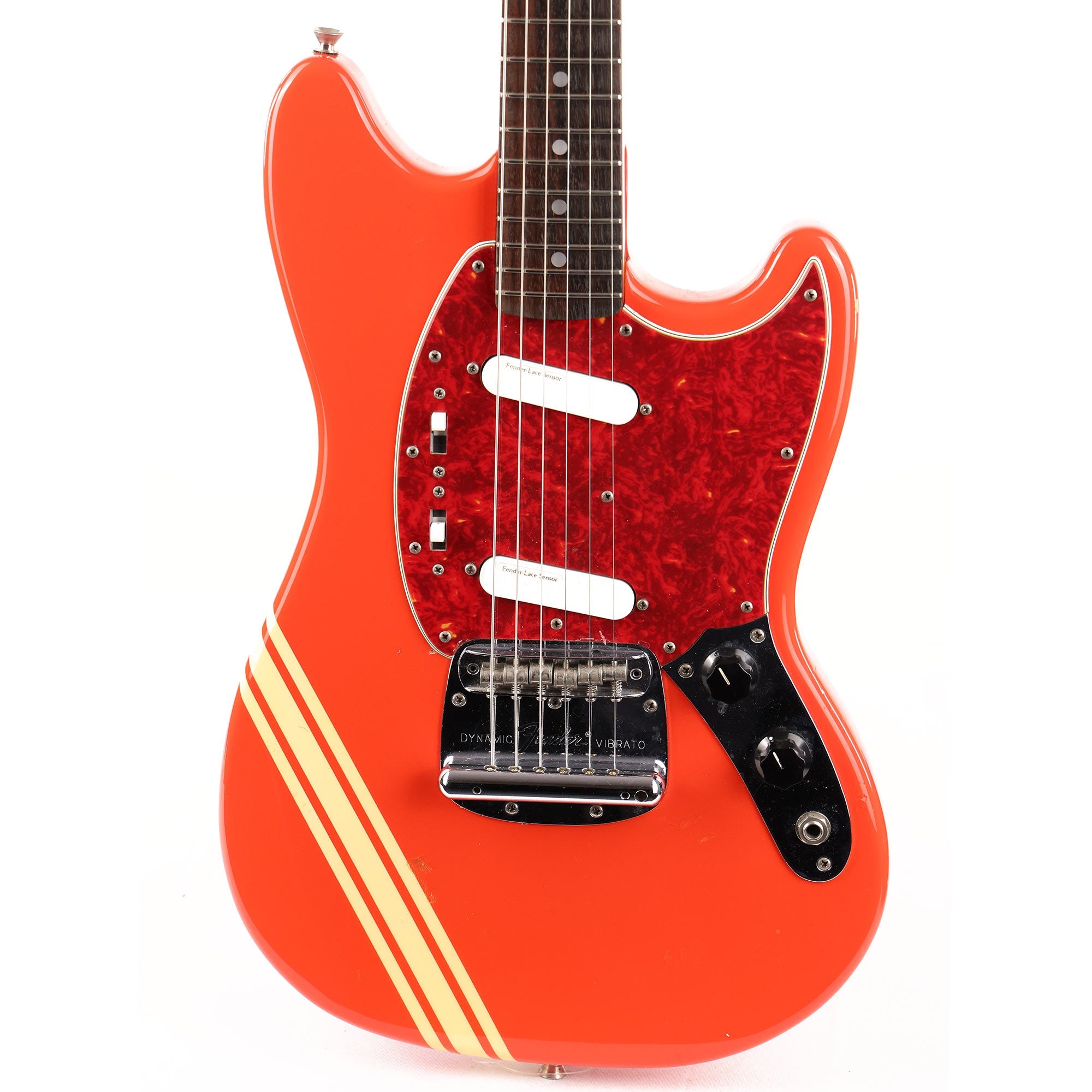Fender CIJ Mustang Fiesta Red with Comp Stripe | The Music Zoo