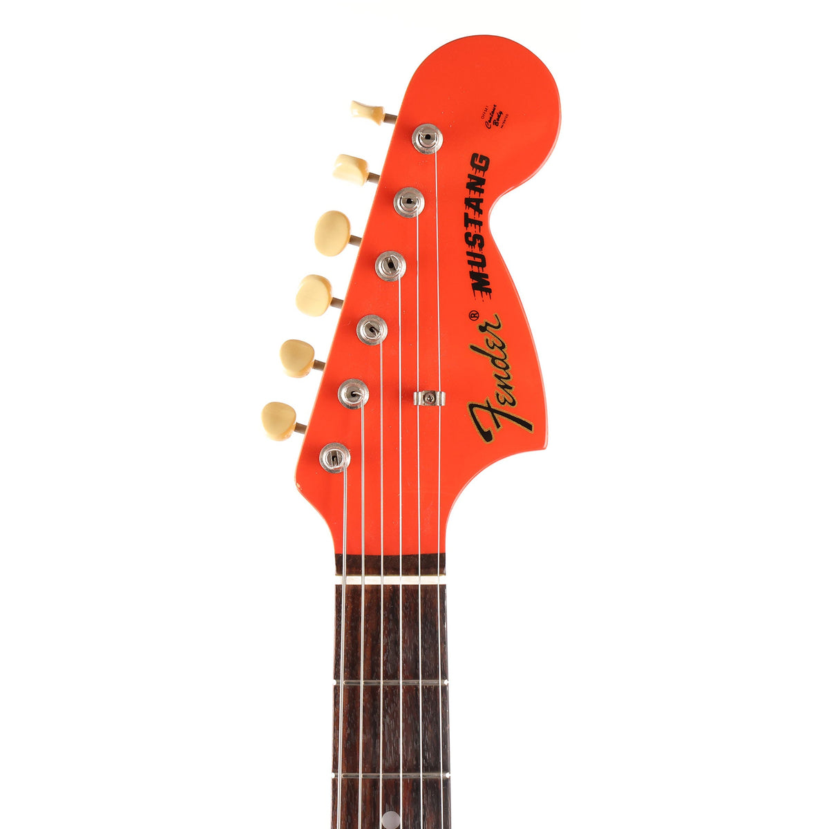 Fender CIJ Mustang Fiesta Red with Comp Stripe — 4