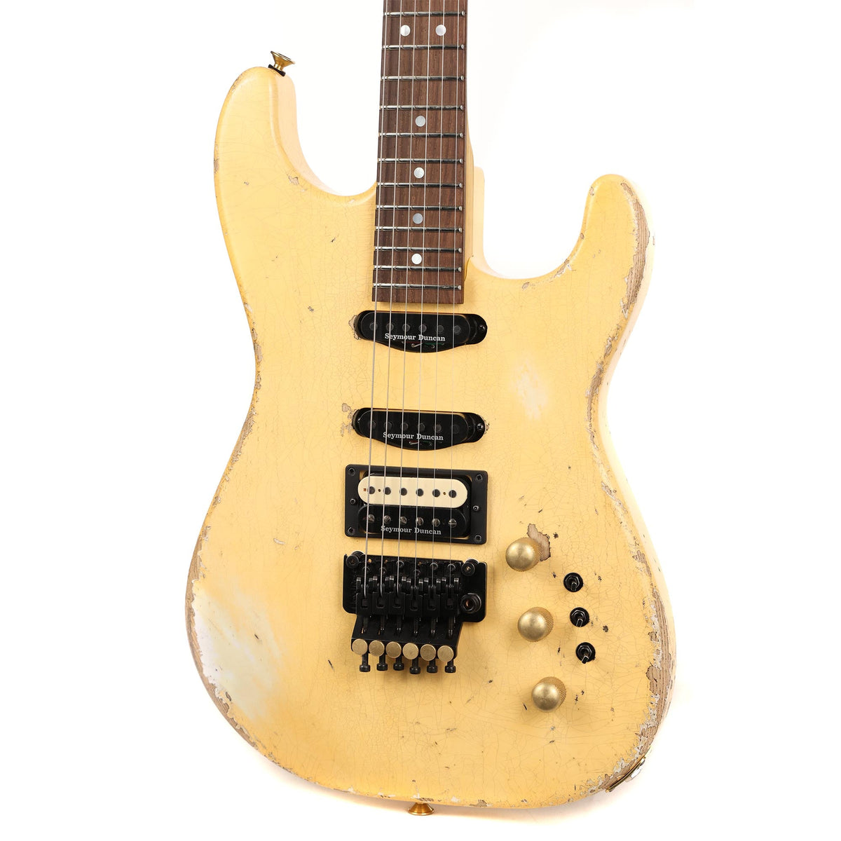 Charvel Custom Shop San Dimas HSS Brazilian Rosewood Nitro Aged Vanilla Shake — 6