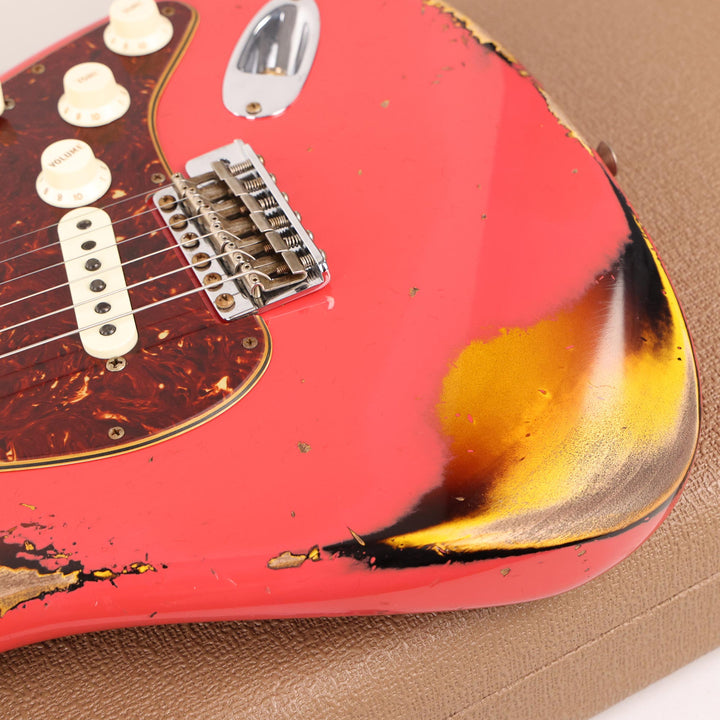 Fender Custom Shop Limited Edition 1961 Stratocaster Heavy Relic Aged Fiesta Red over 3-Tone Sunburst Used