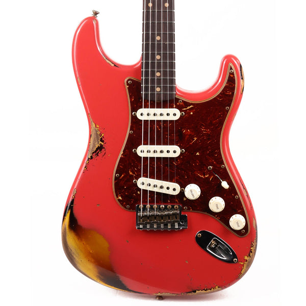 Fender Custom Shop Limited Edition 1961 Stratocaster Heavy Relic Aged Fiesta Red over 3-Tone Sunburst