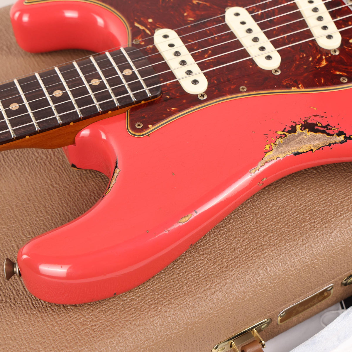 Fender Custom Shop Limited Edition 1961 Stratocaster Heavy Relic Aged Fiesta Red over 3-Tone Sunburst Used — 7