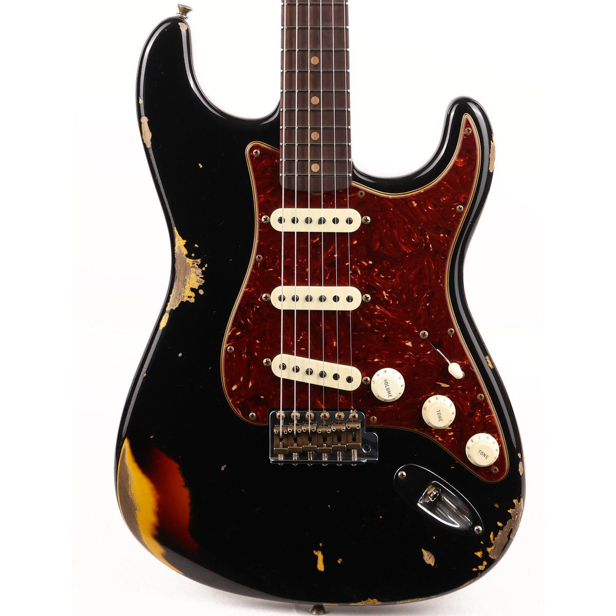 Fender Custom Shop Limited Edition 1961 Stratocaster Heavy Relic Aged Black over 3-Tone Sunburst — 1