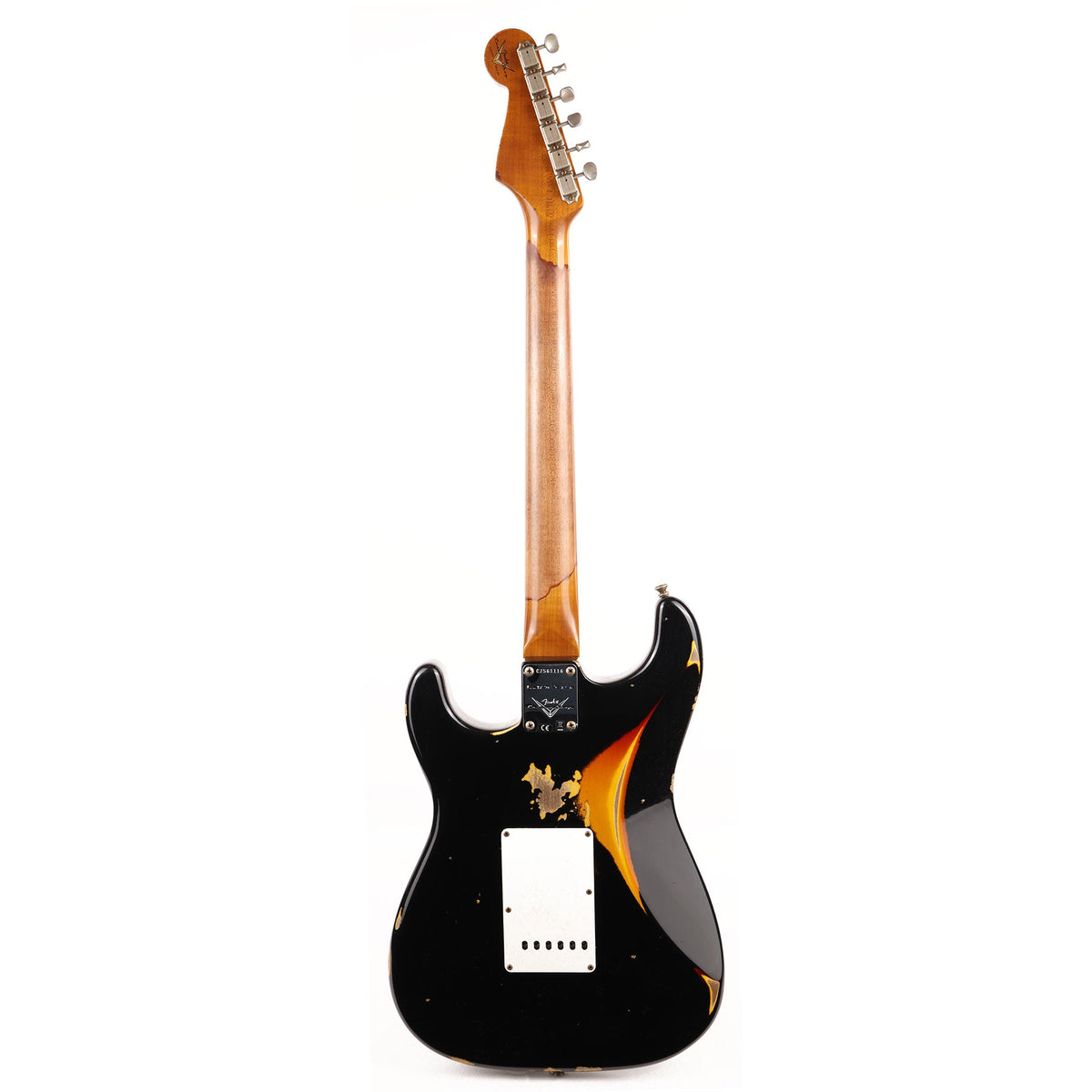 Fender Custom Shop Limited Edition 1961 Stratocaster Heavy Relic Aged Black over 3-Tone Sunburst — 3