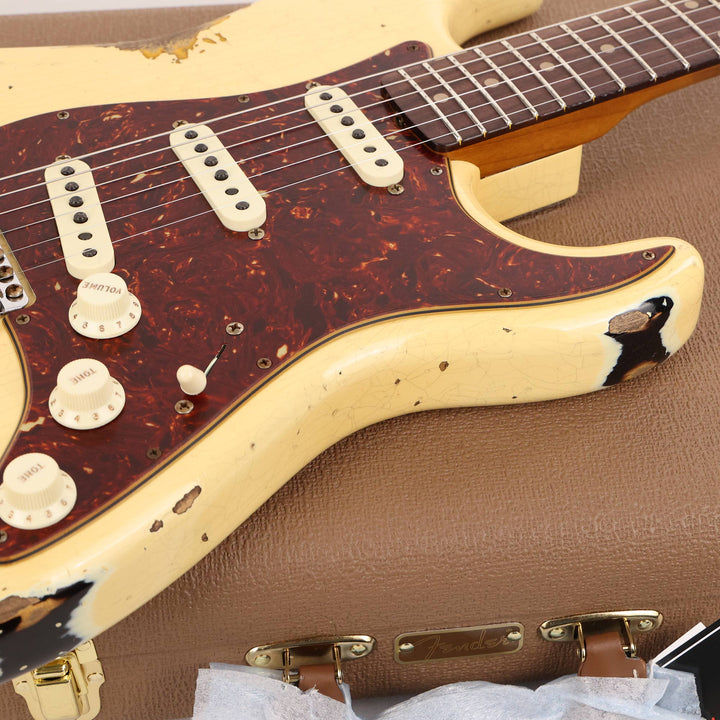 Fender Custom Shop Limited Edition 1961 Stratocaster Heavy Relic Aged Vintage White over 3-Tone Sunburst