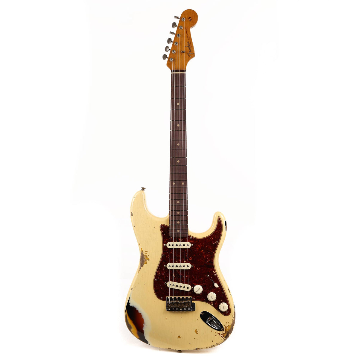 Fender Custom Shop Limited Edition 1961 Stratocaster Heavy Relic Aged Vintage White over 3-Tone Sunburst — 2