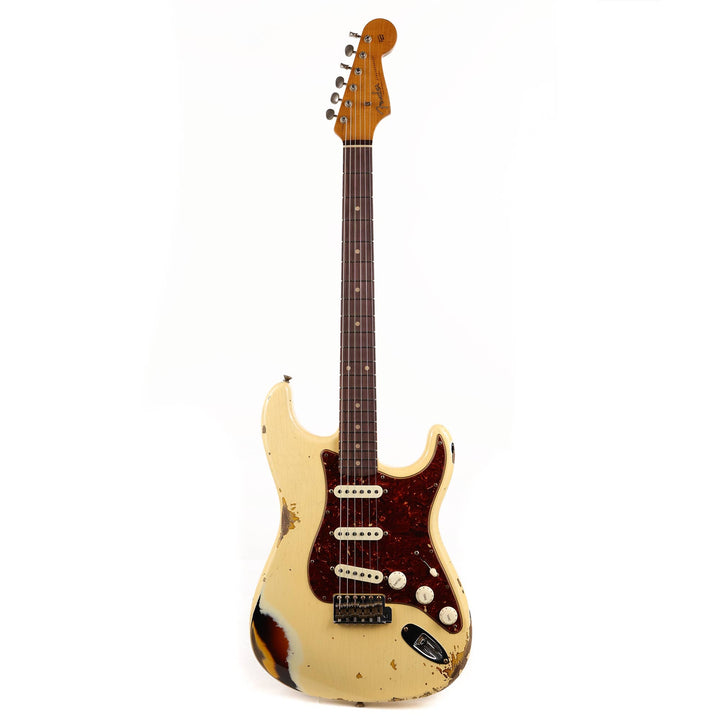 Fender Custom Shop Limited Edition 1961 Stratocaster Heavy Relic Aged Vintage White over 3-Tone Sunburst