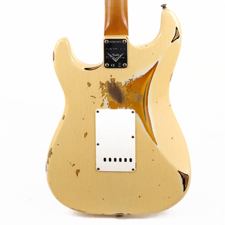 Fender Custom Shop Limited Edition 1961 Stratocaster Heavy Relic Aged Vintage White over 3-Tone Sunburst