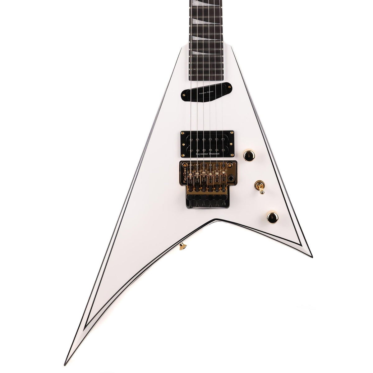 Jackson Concept Series Rhoads RR24 HS White with Black Pinstripes — 1