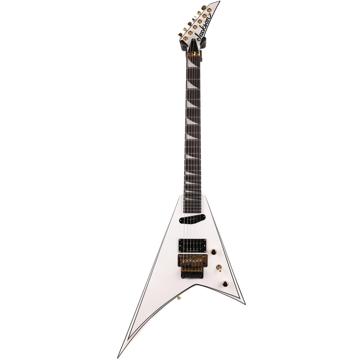 Jackson Concept Series Rhoads RR24 HS White with Black Pinstripes — 2