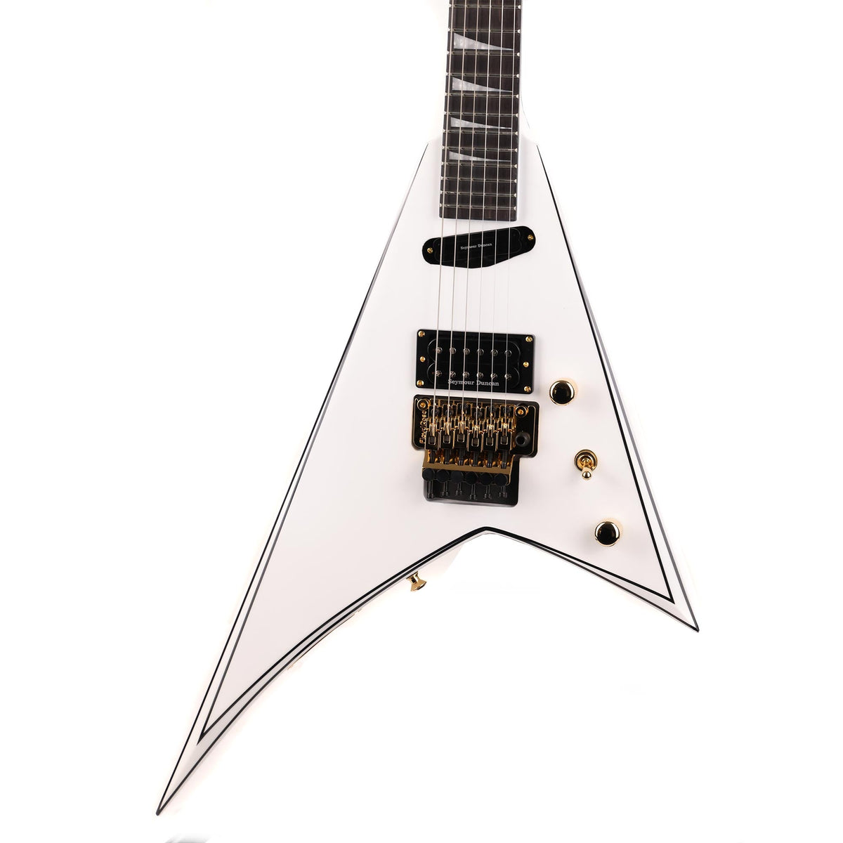 Jackson Concept Series Rhoads RR24 HS White with Black Pinstripes — 7