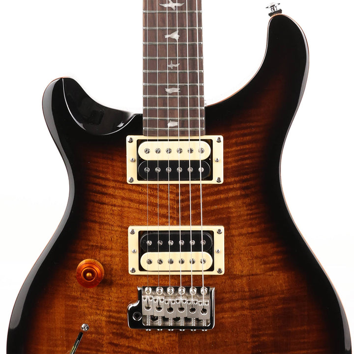 PRS SE Custom 24 Left-Handed Black Gold Sunburst Used