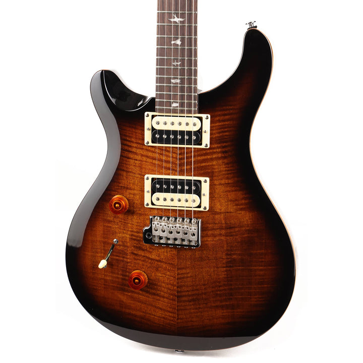 PRS SE Custom 24 Left-Handed Black Gold Sunburst Used