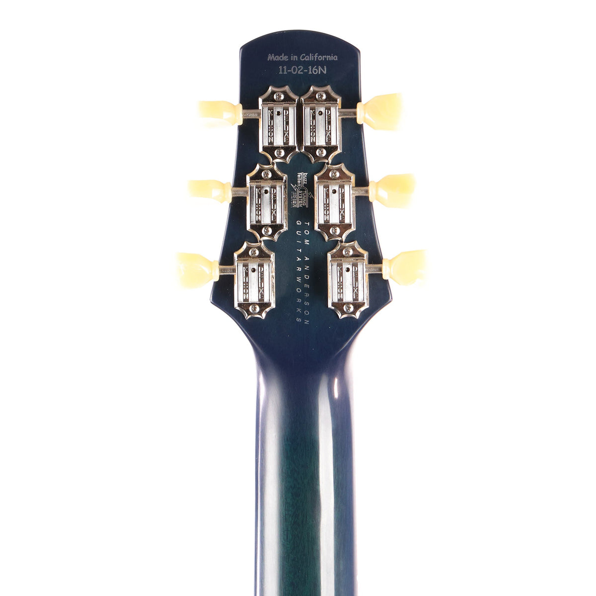 Tom Anderson Bobcat Bora to Transparent Blue Burst 2016 — 5