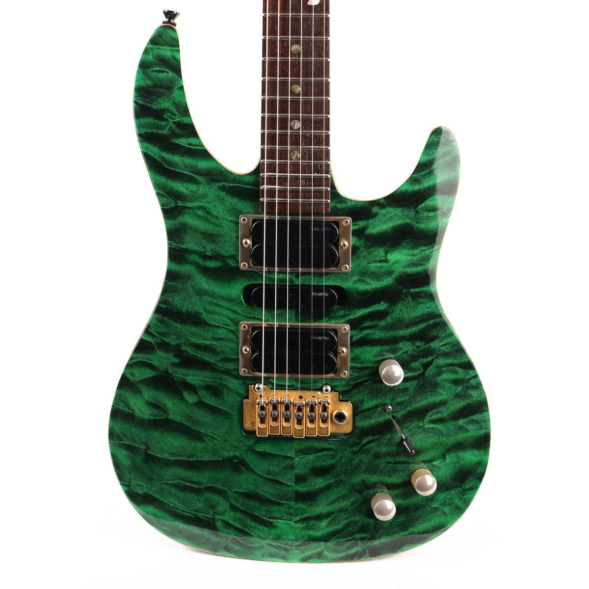 Brian Moore MC1P Piezo Transparent Green Quilt Top — 1
