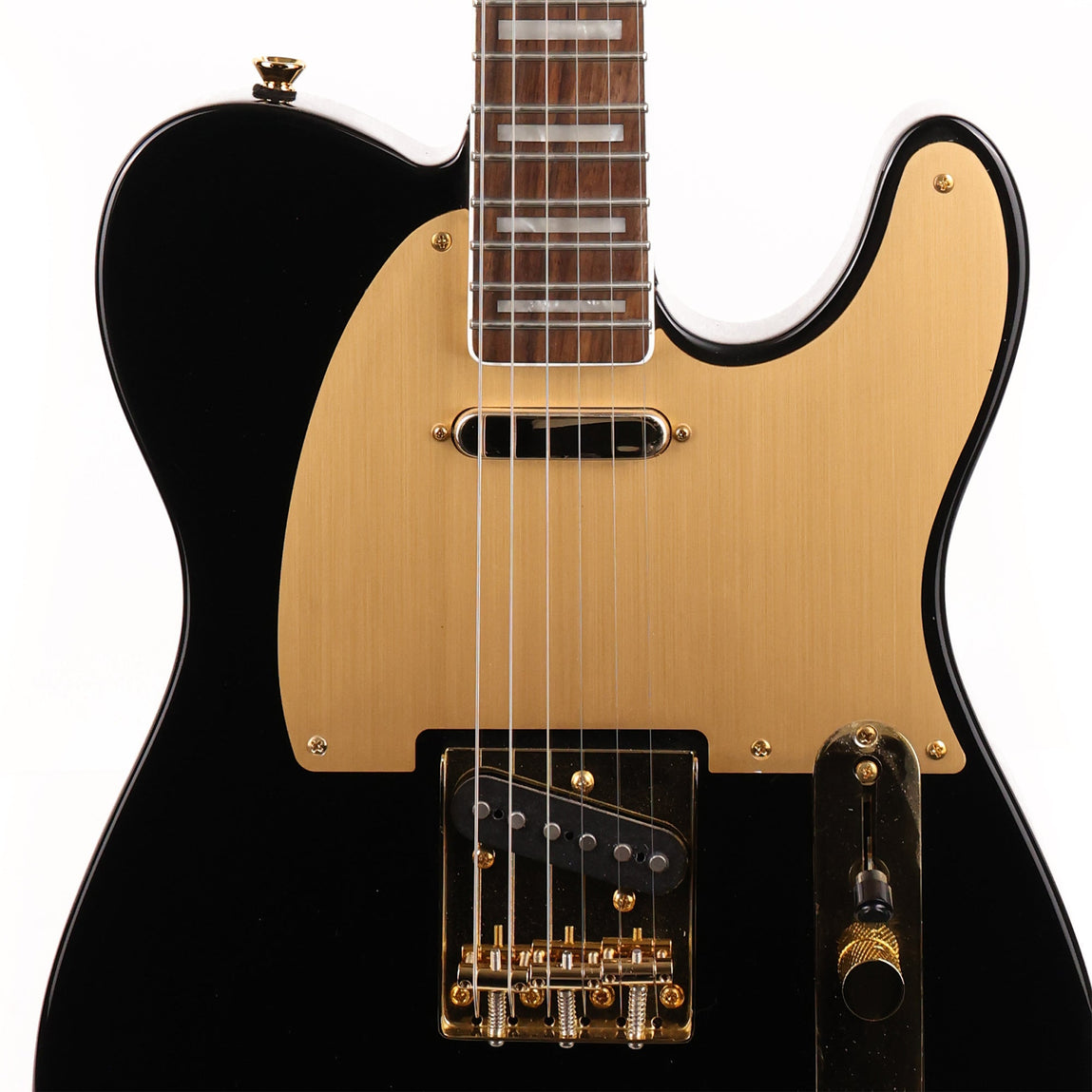 Squier 40th Anniversary Telecaster Gold Edition Black | The Music Zoo