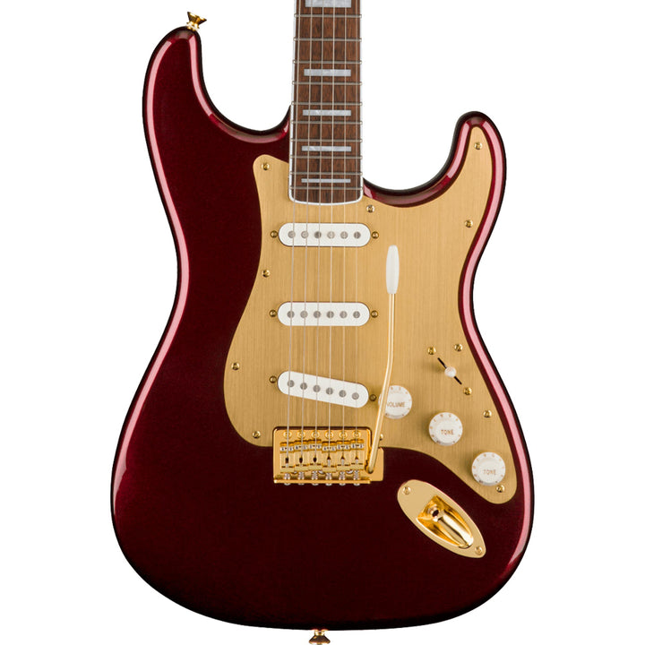 Squier 40th Anniversary Stratocaster Gold Edition Ruby Red Metallic