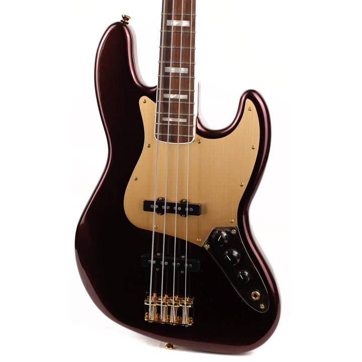 Squier 40th Anniversary Jazz Bass Gold Edition Ruby Red Metallic