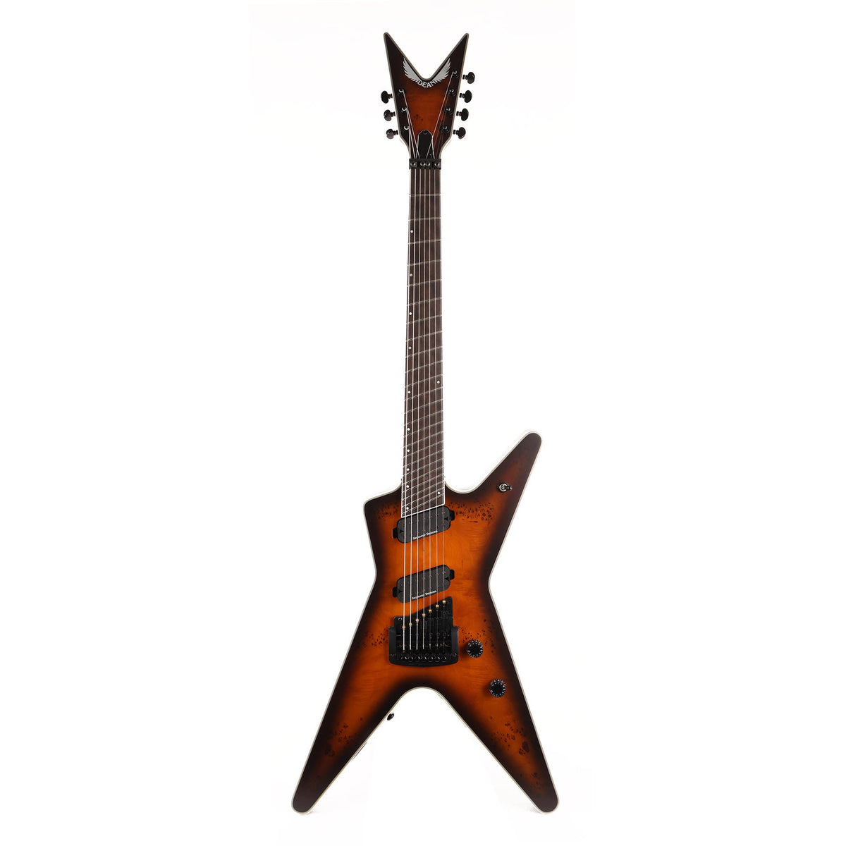 Dean ML Select 7 String Multiscale Kahler Burled Maple Satin Natural Black Burst — 2