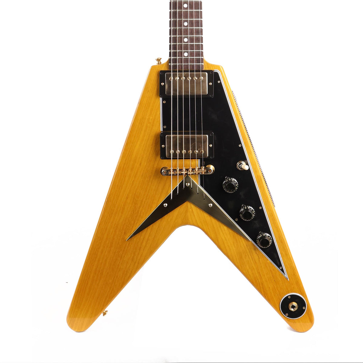 Gibson Custom Shop 1958 Korina Flying V Reissue Black Pickguard Natural — 1