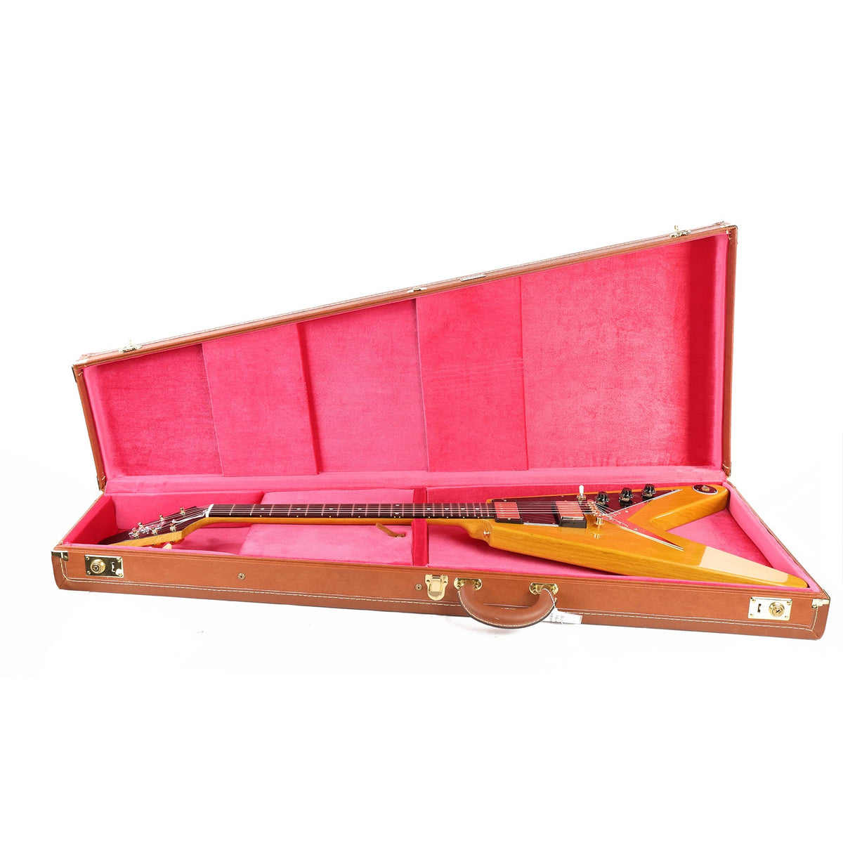 Gibson Custom Shop 1958 Korina Flying V Reissue Black Pickguard Natural — 8