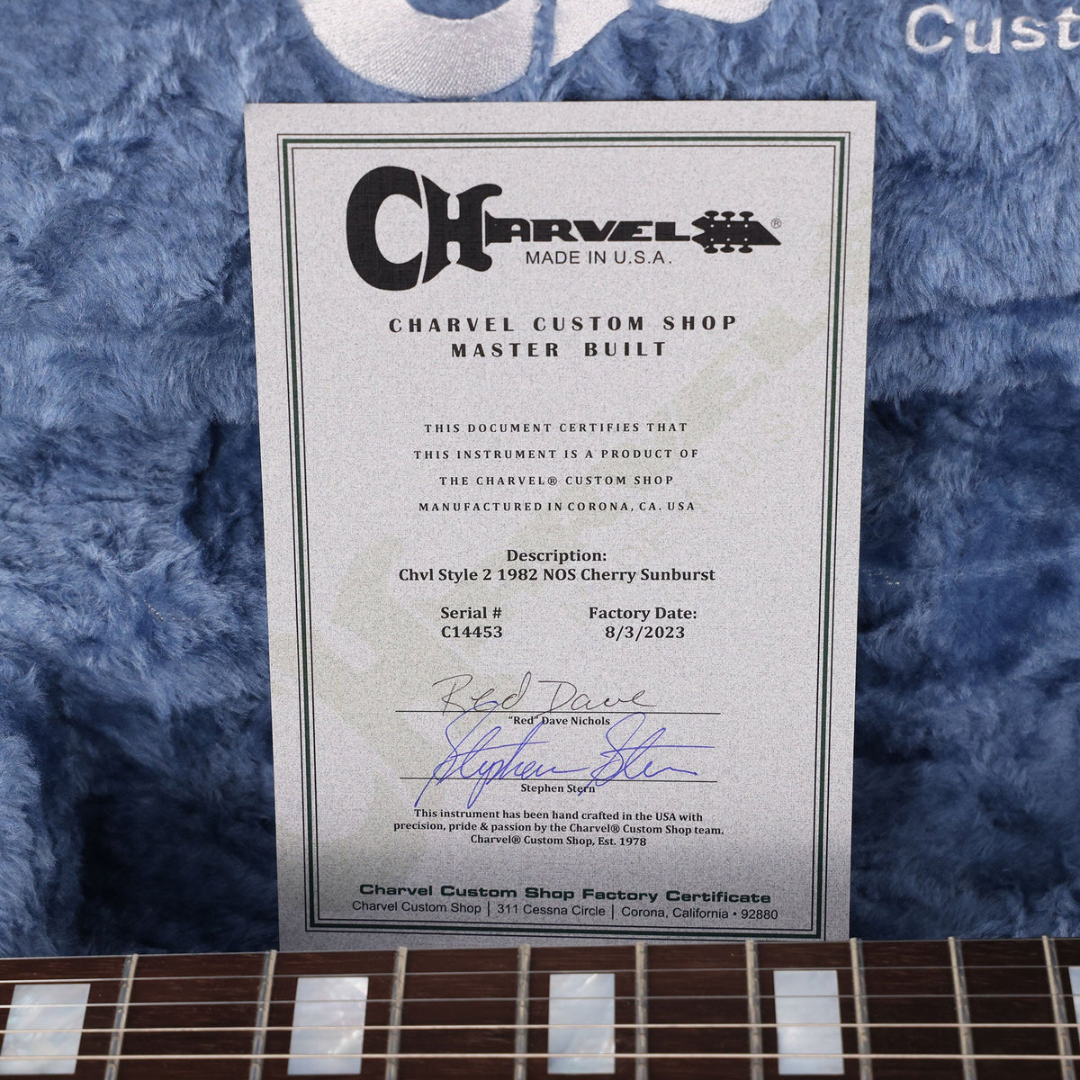Charvel Custom Shop 1982 Style 2 Stephen Stern Tribute Brazilian Rosewood Cherry Sunburst — 8