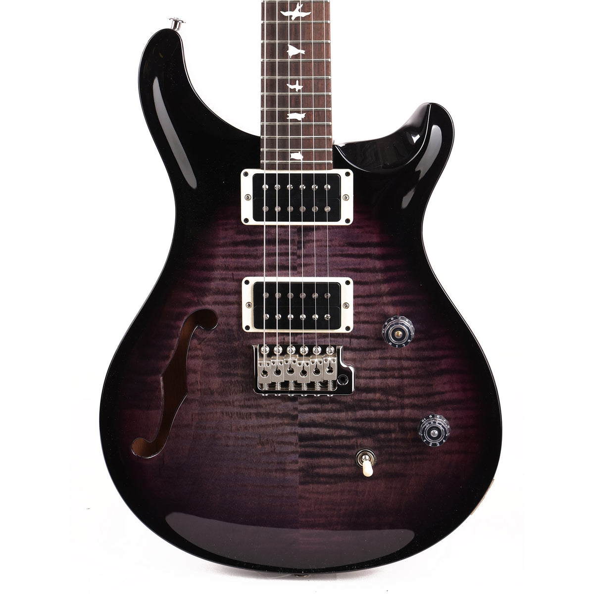 PRS CE 24 Semi-Hollow Faded Purple with Black Wrap and Satin Black Neck — 1