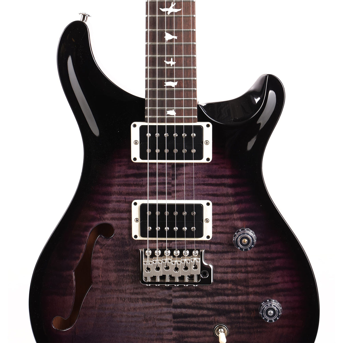 PRS CE 24 Semi-Hollow Faded Purple with Black Wrap and Satin Black Neck — 6