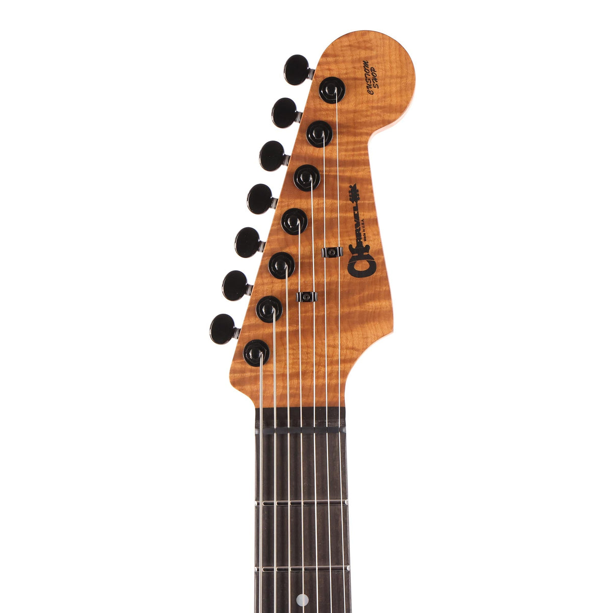 Charvel Custom Shop Style 2 7-String Masterbuilt Red Dave Quilt Maple Top Transparent Amber 2022 — 4