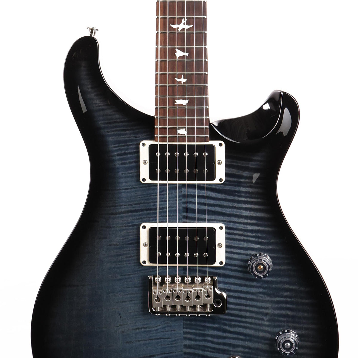 PRS CE24 Faded Whale Blue with Black Wrap Burst — 6